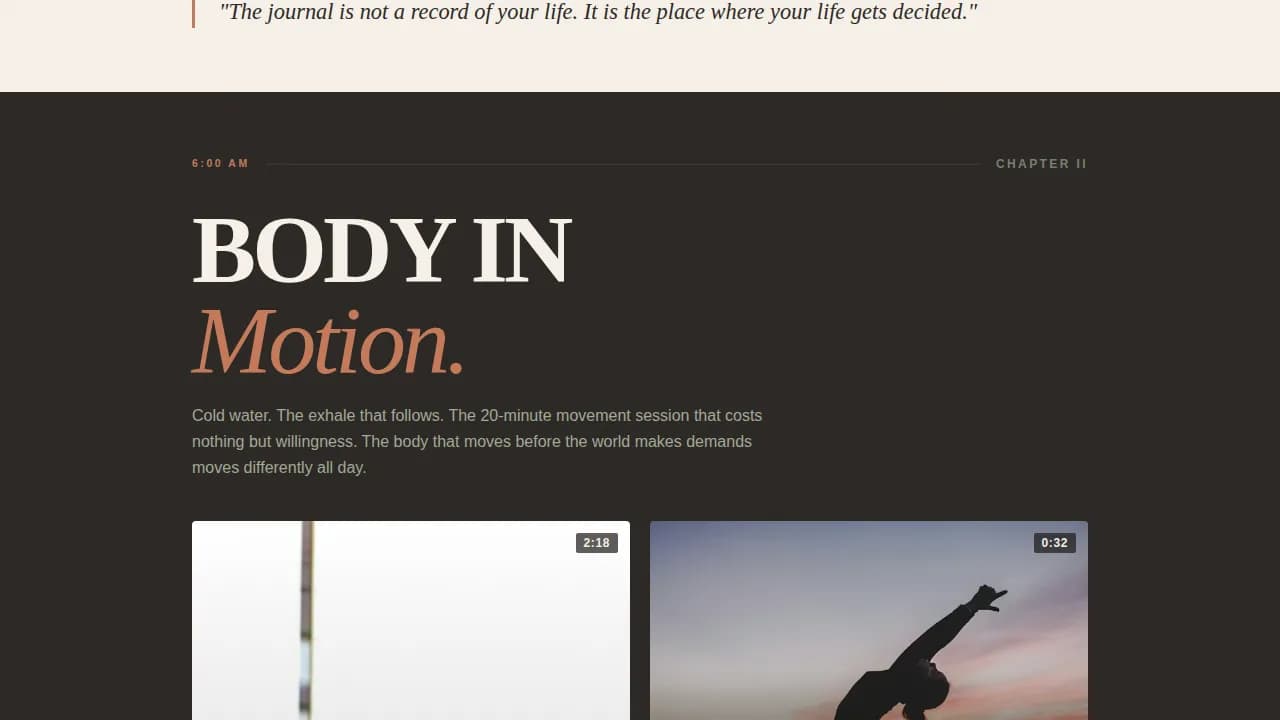 Ritual - Editorial Habit Building TikTok Landing Page Template