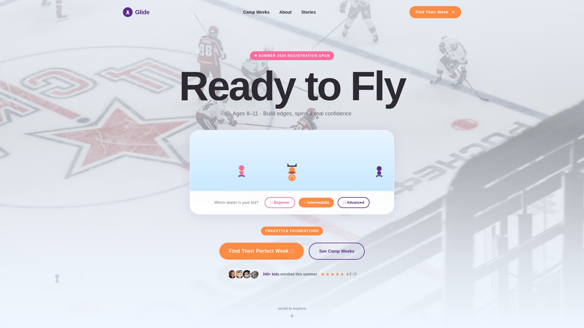 Glide - Joyful Iceskating Landing Page Template