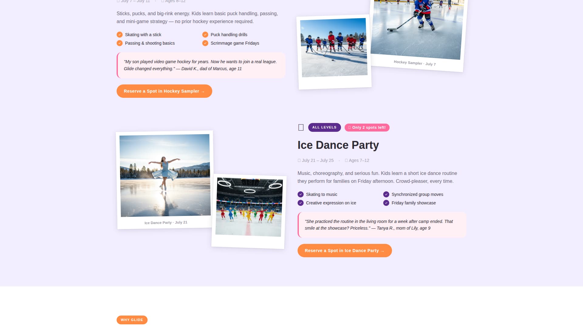 Glide - Joyful Iceskating Landing Page Template