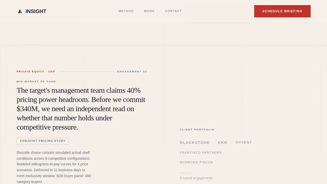 Boardroom — Executive Market Intelligence Landing Page Template
