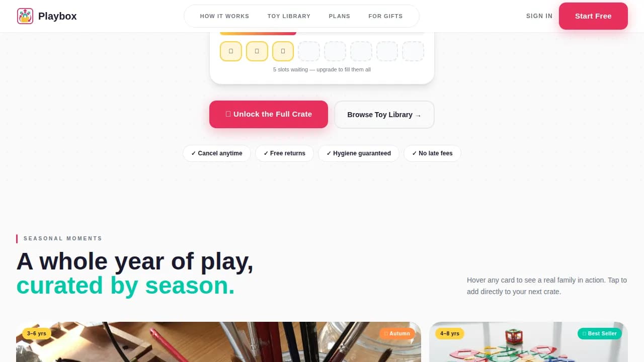 Delight — Sensory Toy Subscription Landing Page Template