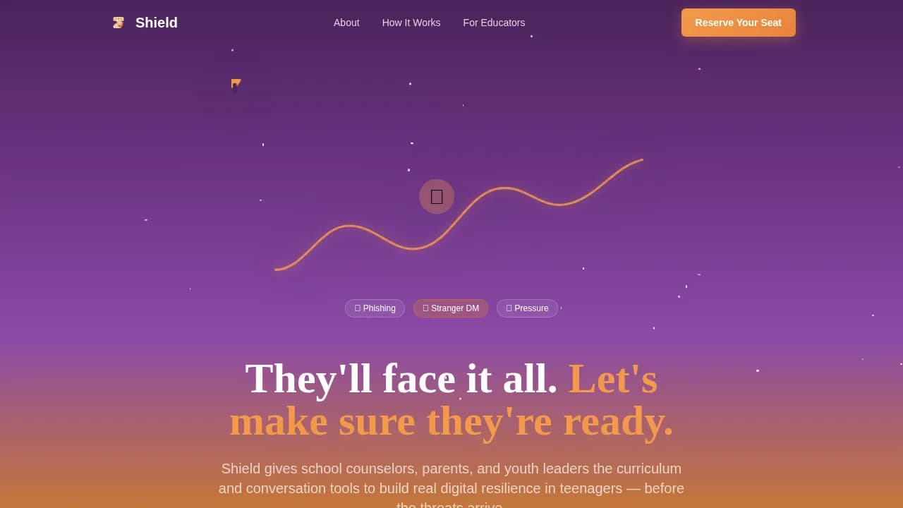 Sentinel — Protective Youth Digital Safety Landing Page Template
