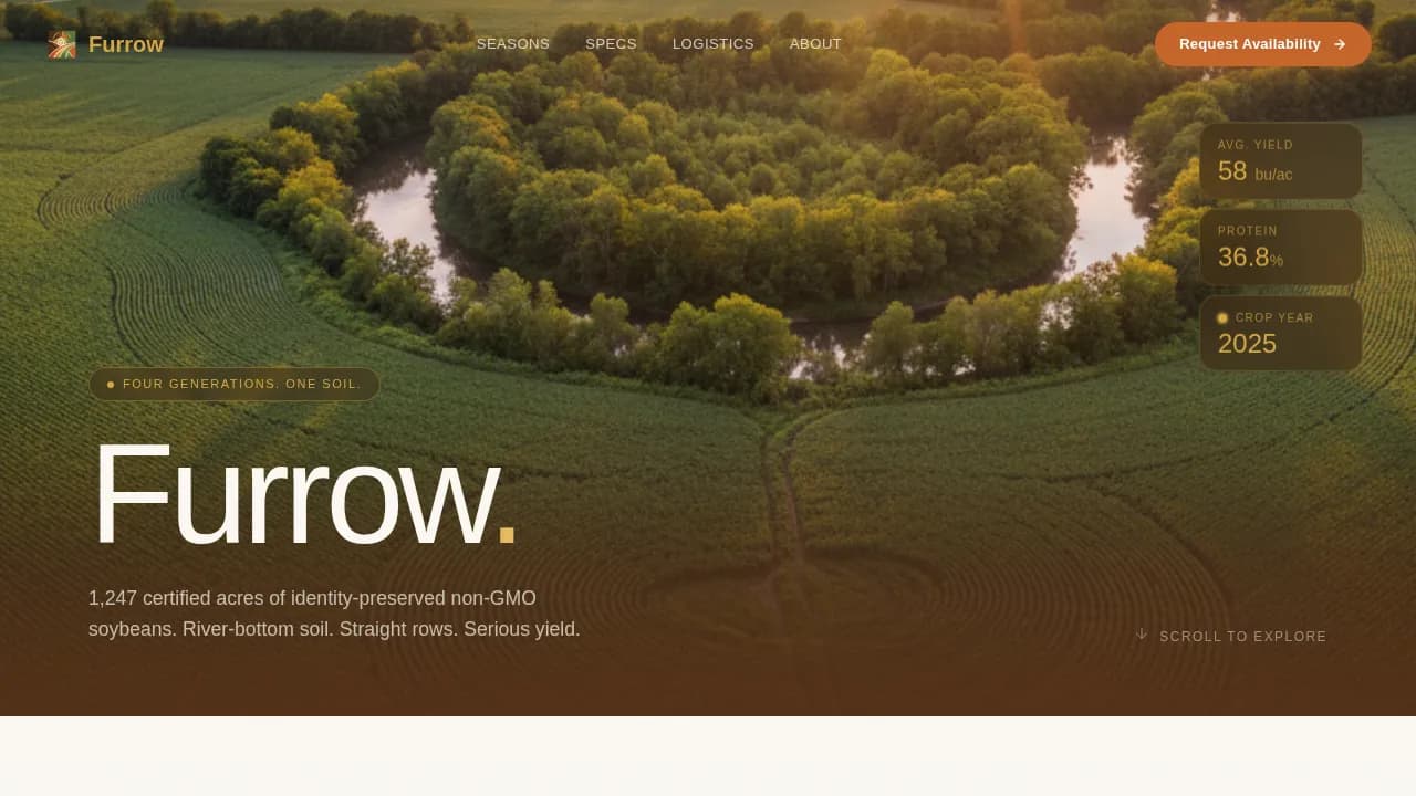 Cultivate — Seasonal Crop Farm Landing Page Template