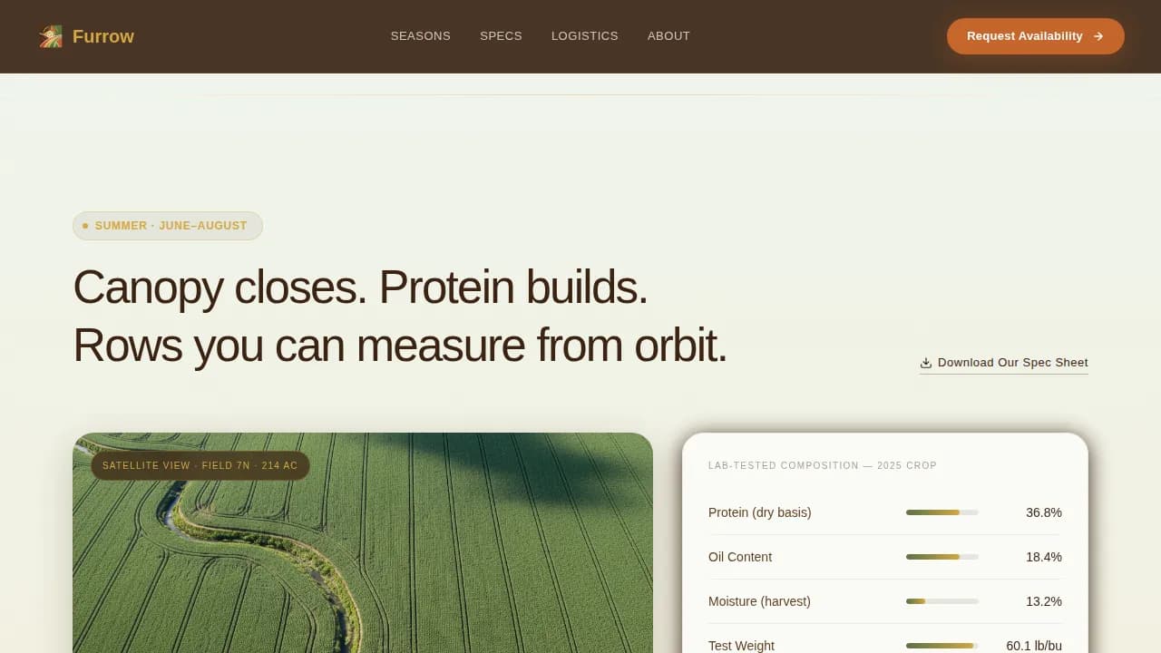 Cultivate — Seasonal Crop Farm Landing Page Template