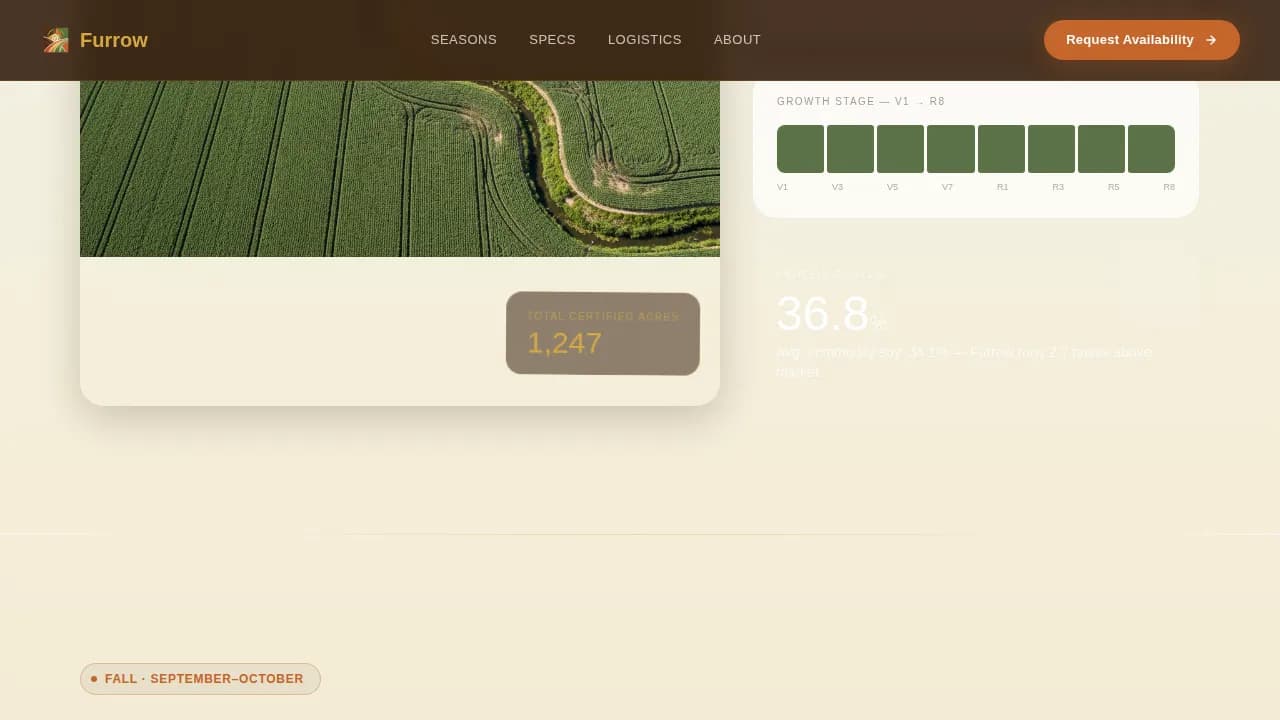 Cultivate — Seasonal Crop Farm Landing Page Template