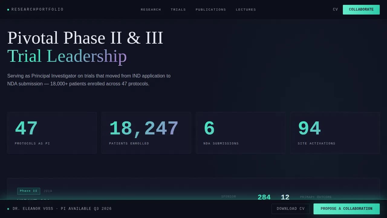 Doctorate — Expert Clinical Practice Landing Page Template