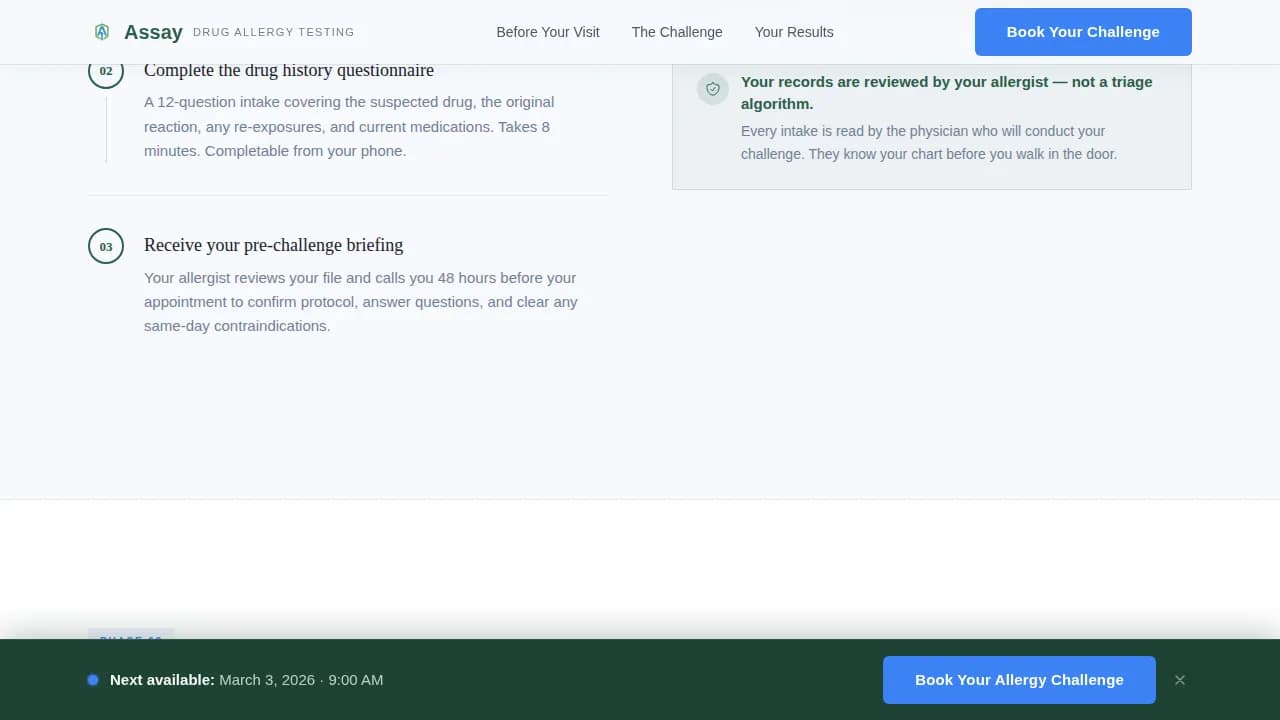 Assay — Advanced Allergy Testing Landing Page Template