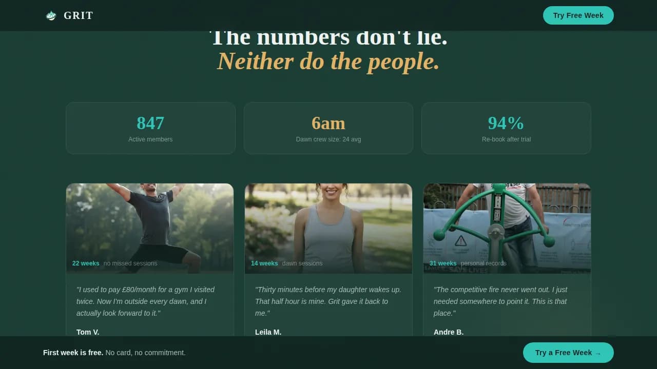 Endure — Intensive Outdoor Fitness Landing Page Template