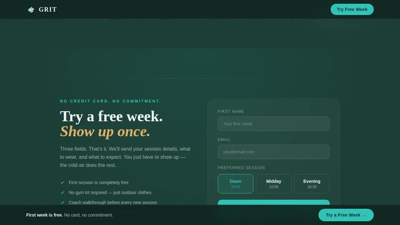 Endure — Intensive Outdoor Fitness Landing Page Template