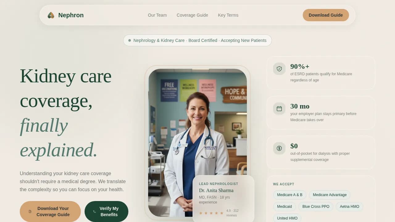 Nephrologist Comparison Website Template