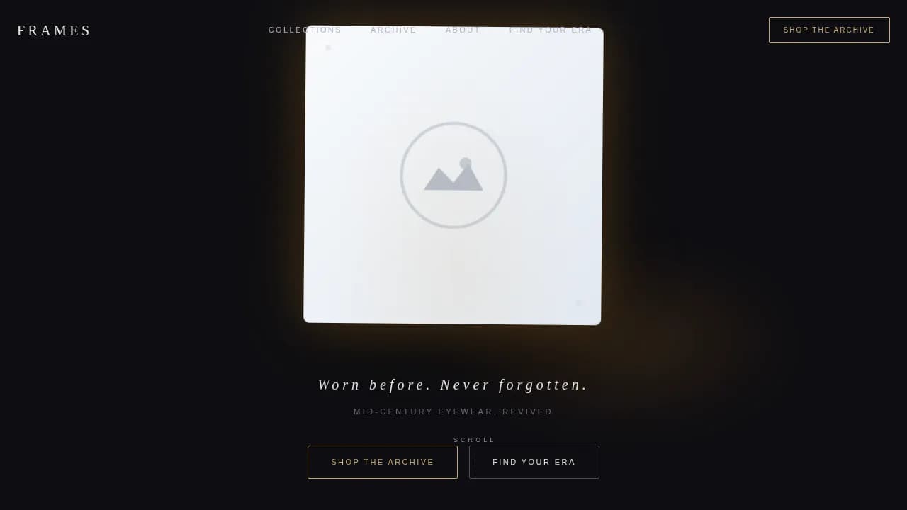 Optic — Vintage Eyewear Collection Landing Page Template