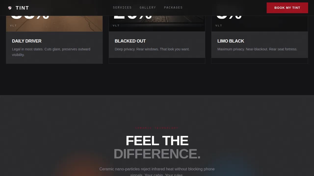 Glaze — Premium Window Tinting Landing Page Template