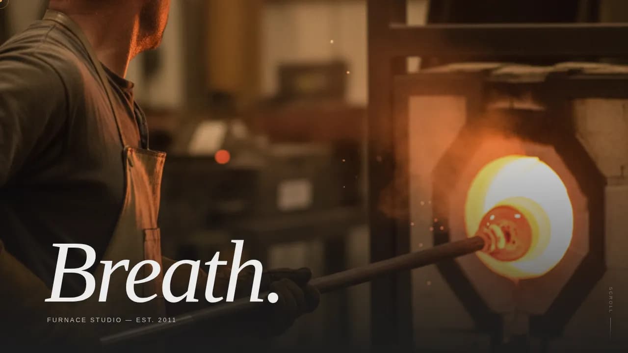 Molten — Atelier Glass Blowing Landing Page Template