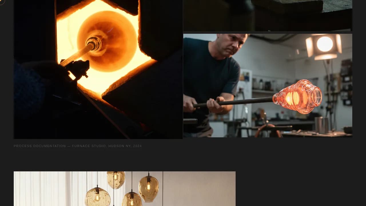 Molten — Atelier Glass Blowing Landing Page Template