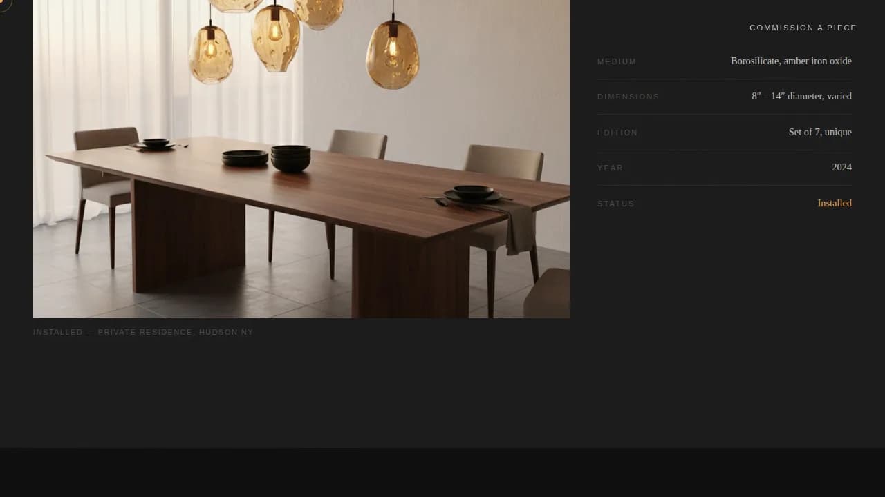 Molten — Atelier Glass Blowing Landing Page Template