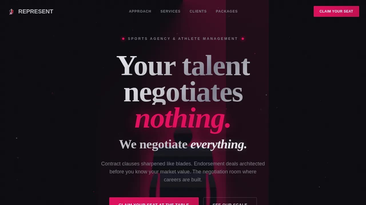 Champion — Premium Sports Agent Landing Page Template