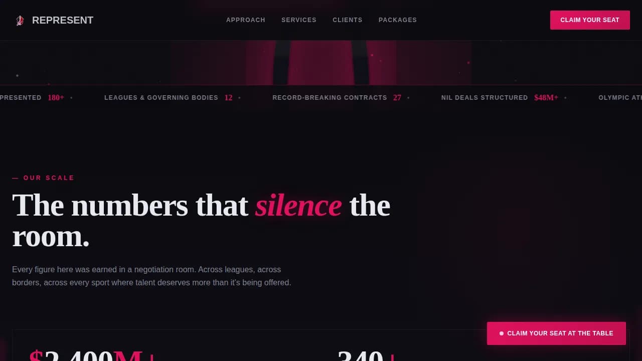 Champion — Premium Sports Agent Landing Page Template