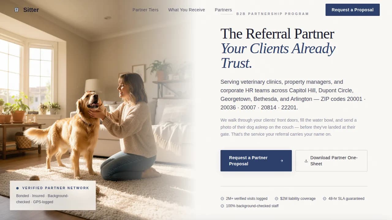 Pet Sitter Marketing Professional Website Template