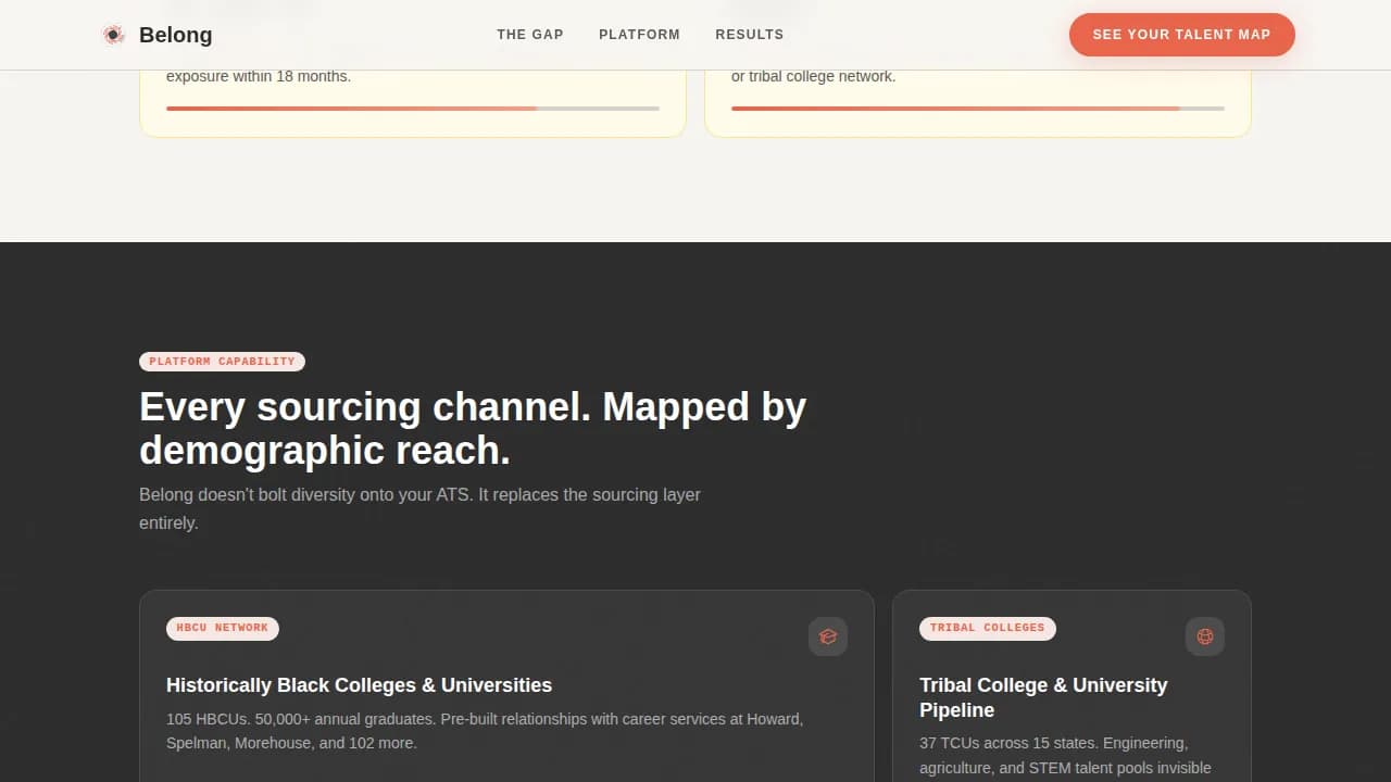 Belong - Diversity Recruiting Discovery Landing Page Template