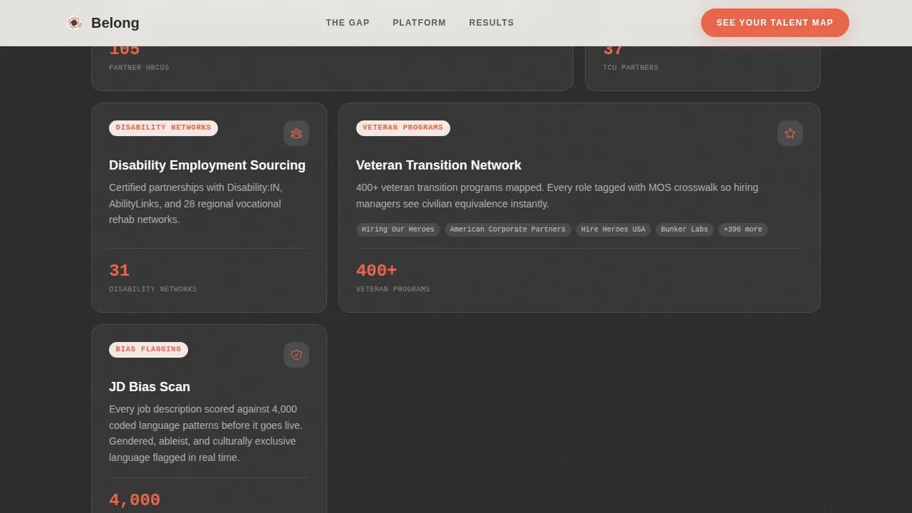 Belong - Diversity Recruiting Discovery Landing Page Template