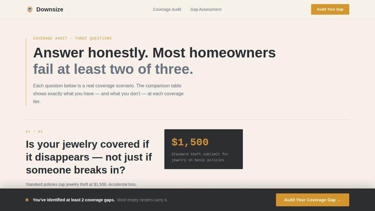 Empty Nester Insurance Comparison Website Template