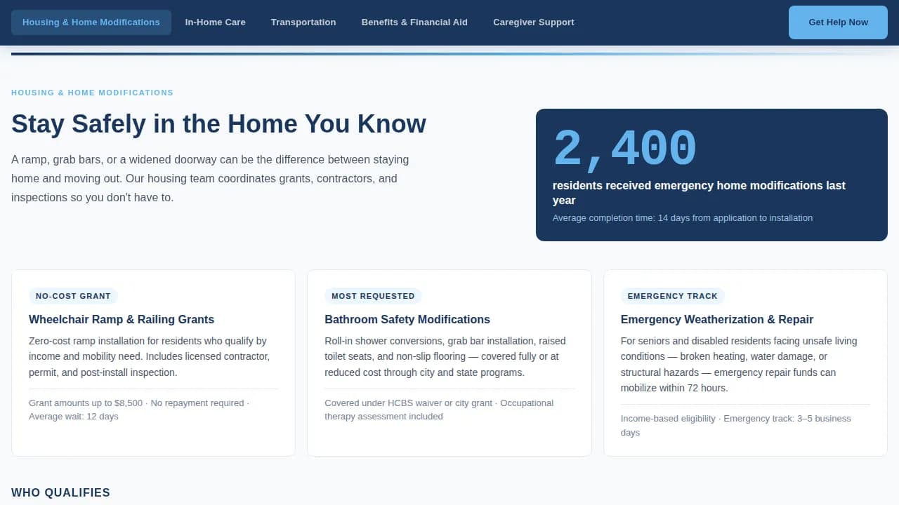 Senior & Disability Professional Website Template