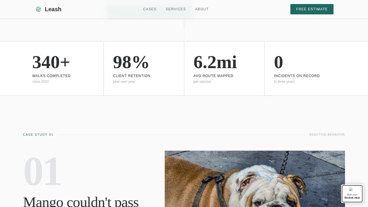 Dog Walker Marketing Booking Website Template