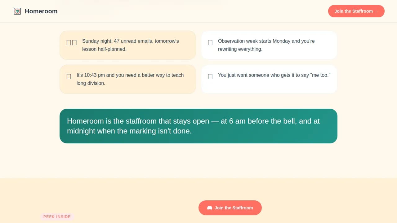 Homeroom — Engaging Educator Network Landing Page Template