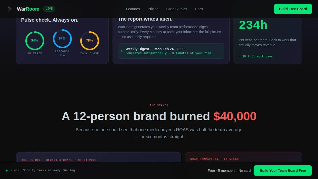 Warroom — Command Ecommerce Landing Page Template