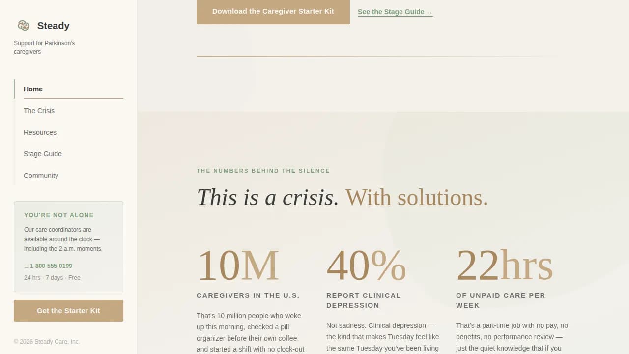 Parkinson's Disease Care Professional Website Template