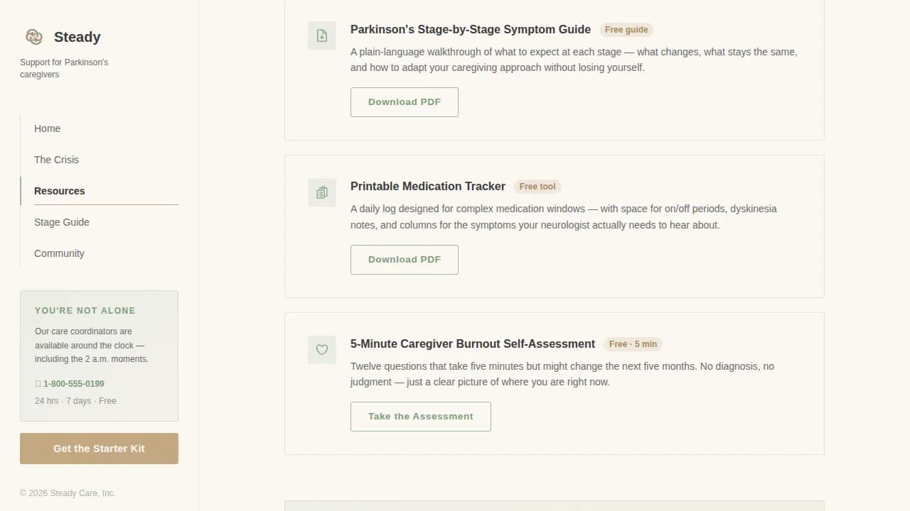 Parkinson's Disease Care Professional Website Template