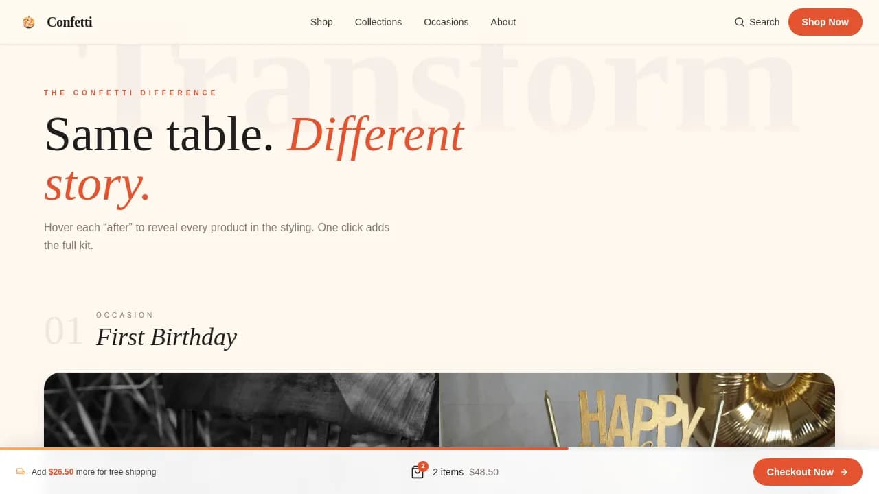 Party Supplies & Decorations Store Blog Website Template