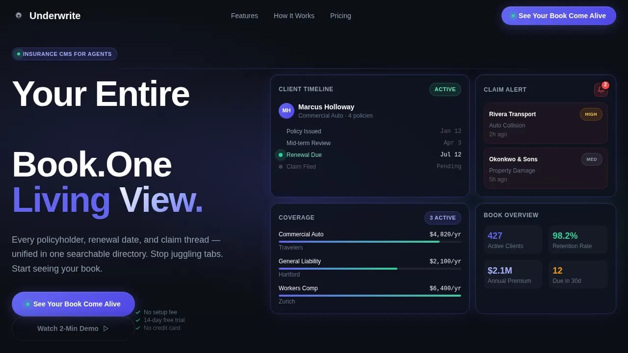 Insurance Software & SaaS Booking Website Template