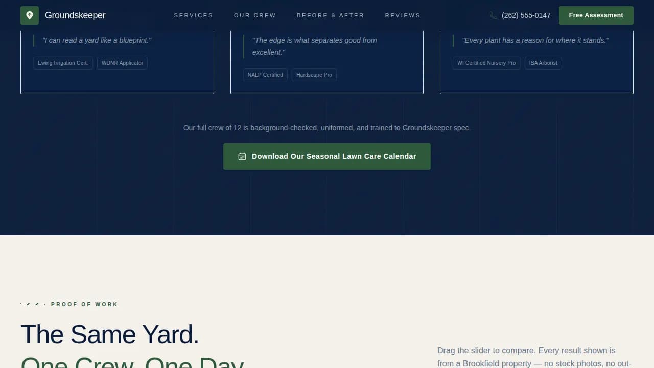 Groundskeeper — Advanced Landscape Authority Landing Page Template