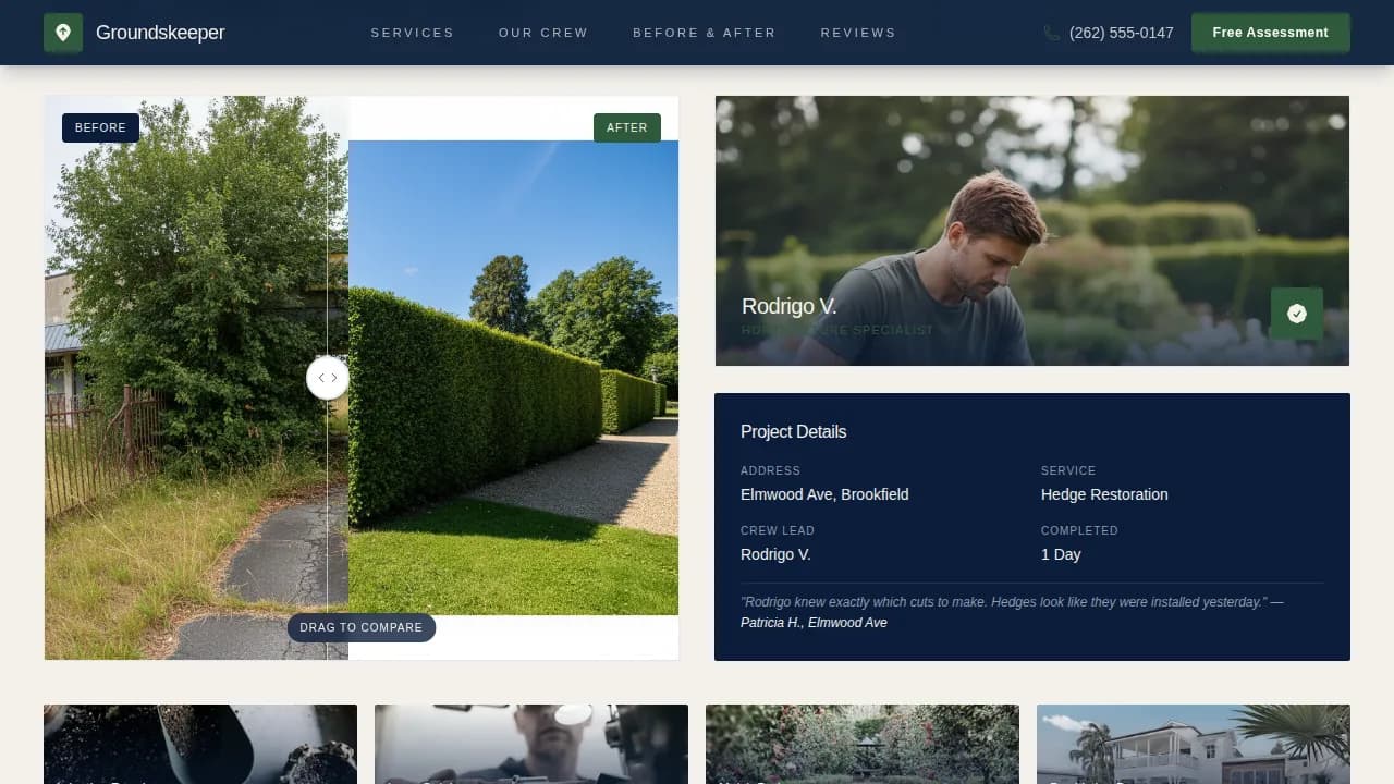 Groundskeeper — Advanced Landscape Authority Landing Page Template