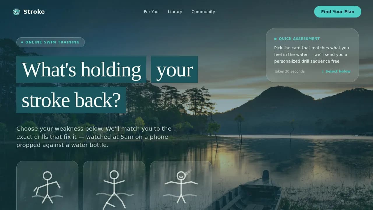 Stroke — Premier Aquatics Coaching Landing Page Template