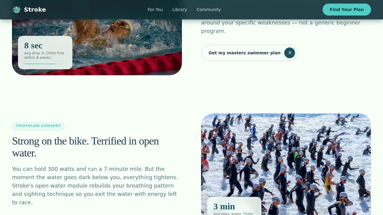 Stroke — Premier Aquatics Coaching Landing Page Template