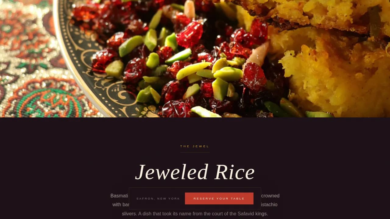Middle Eastern Cuisine & Dining Blog Website Template