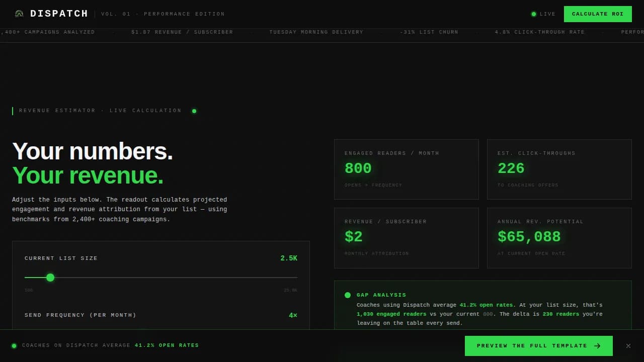 Dispatch — Elite Athletics Training Landing Page Template