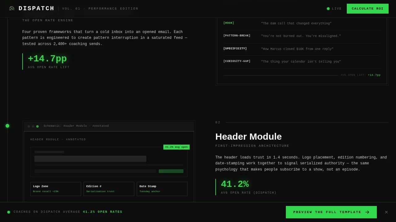 Dispatch — Elite Athletics Training Landing Page Template