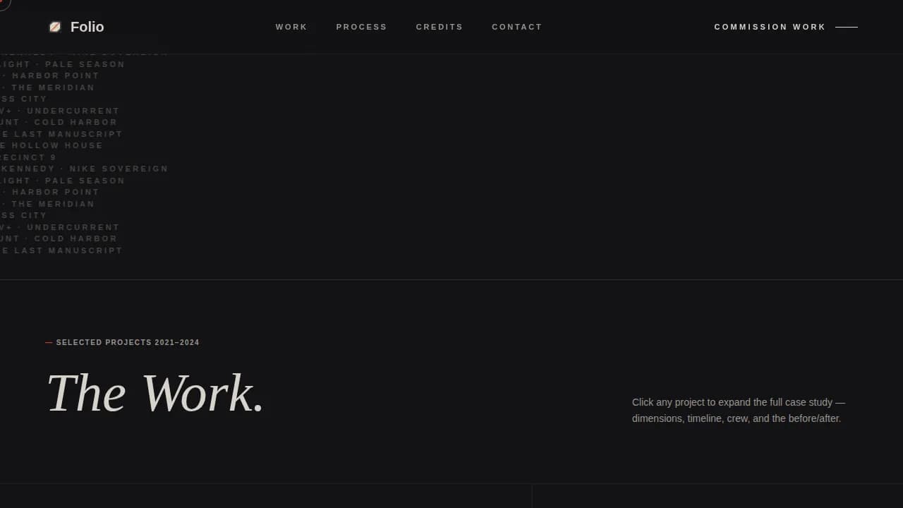 Folio — Minimalist Designer Showcase Landing Page Template