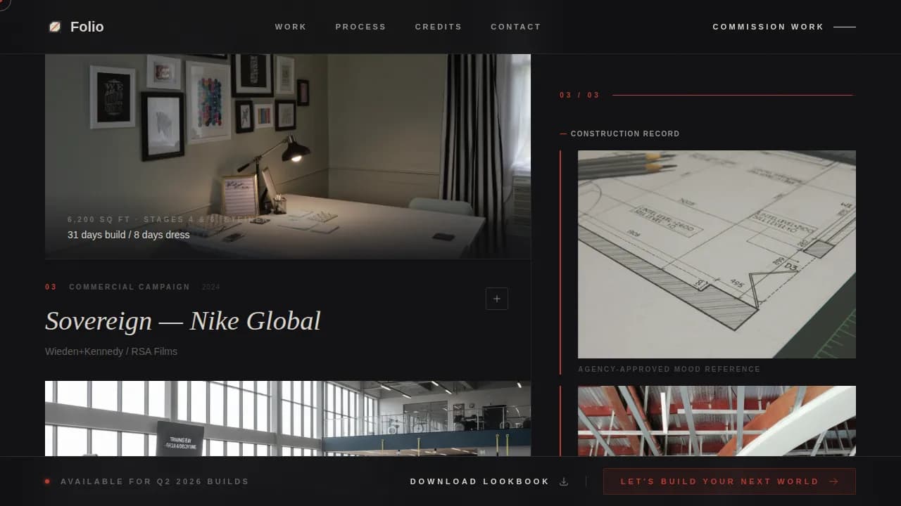 Folio — Minimalist Designer Showcase Landing Page Template
