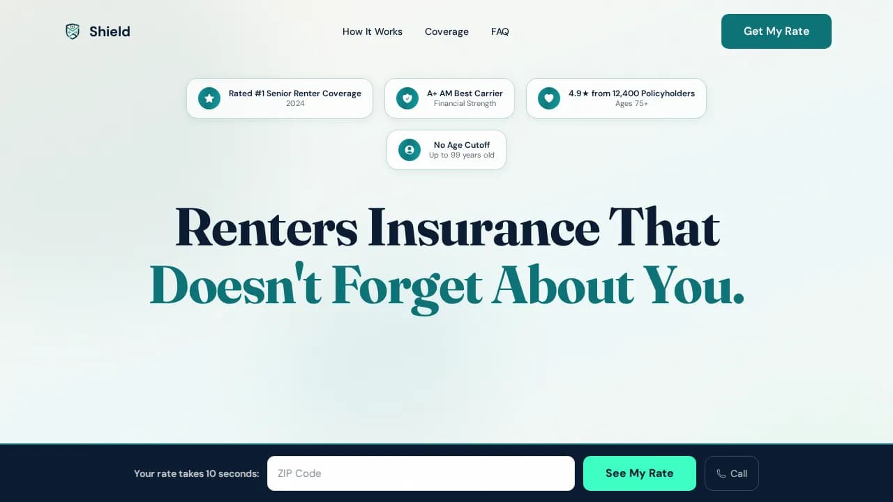 Shield — Comprehensive Senior Insurance Landing Page Template