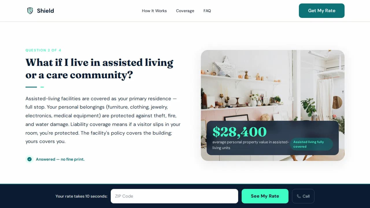 Shield — Comprehensive Senior Insurance Landing Page Template