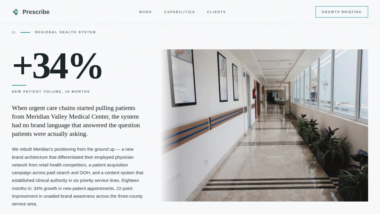 Prescribe — Results-Driven Wellness Agency Landing Page Template