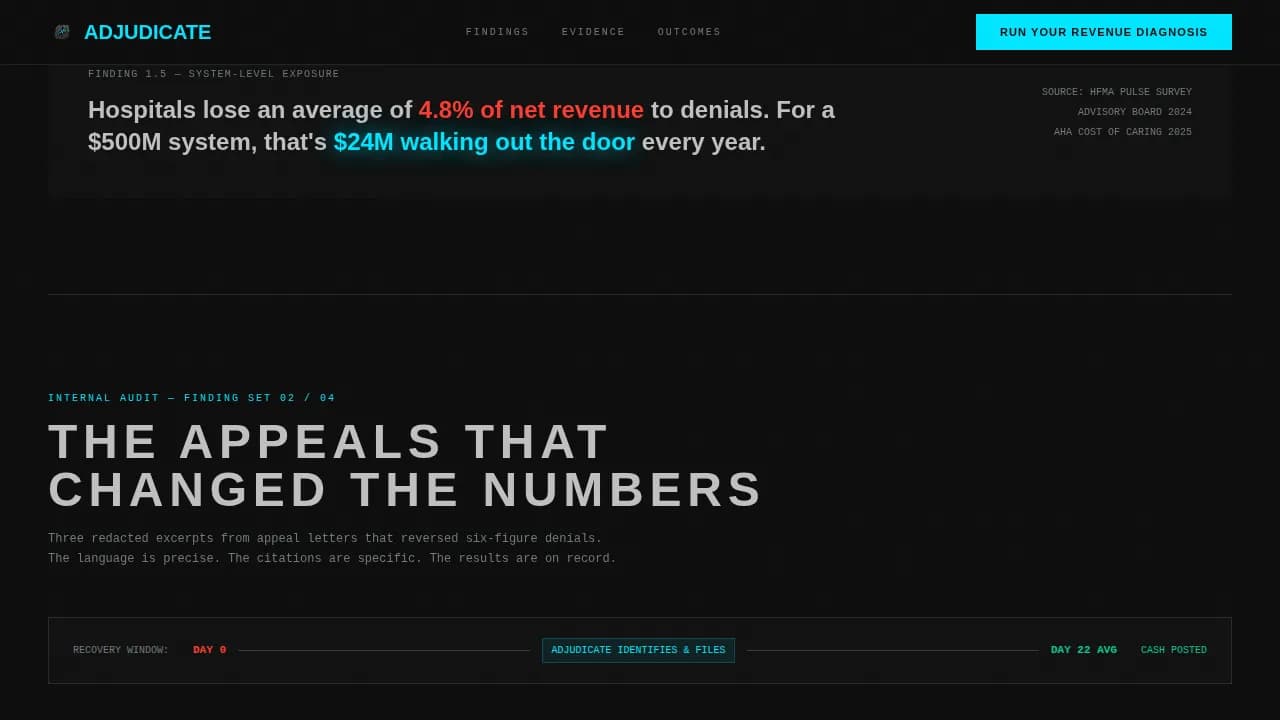 Adjudicate — Streamlined Claims Processing Landing Page Template