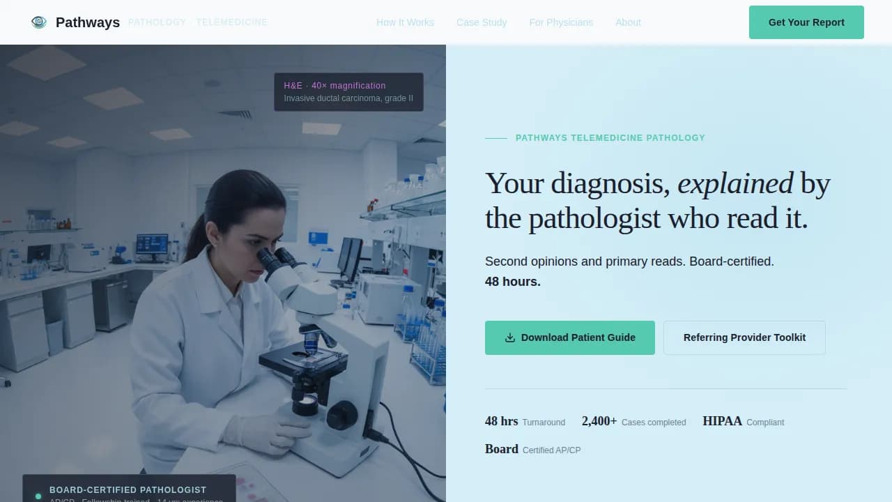Pathology Medicine Professional Website Template