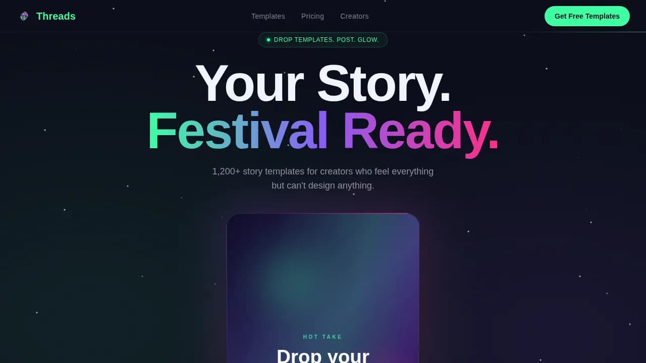 Narrative — Immersive Storytelling Platform Landing Page Template