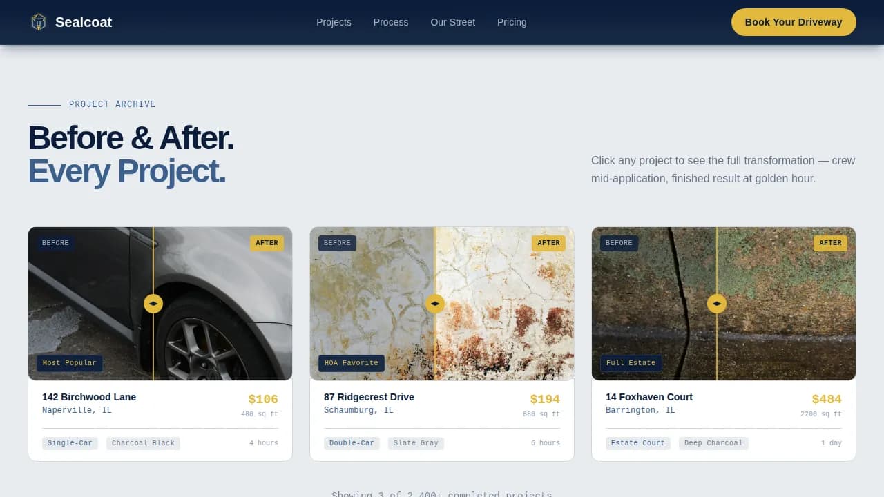 Driveway Renovation Booking Website Template