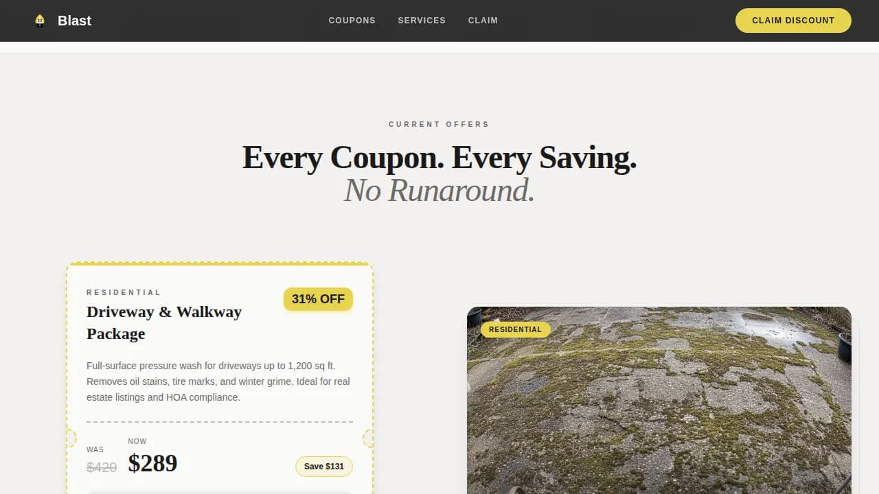 Surge — Professional Power Washing Landing Page Template